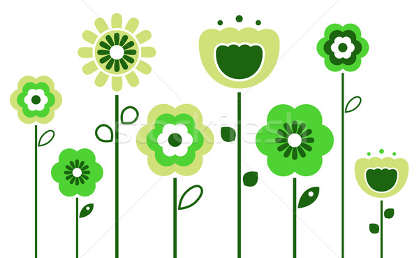 Retro spring flowers isolated on white Stock photo © lordalea