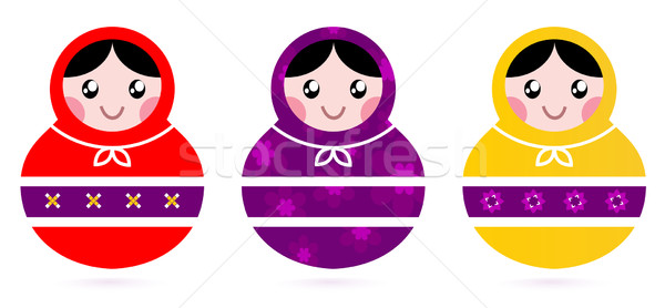 Russian Matryoshka Dolls collection isolated on white Stock photo © lordalea