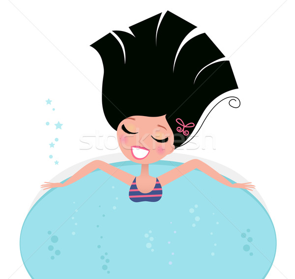 Woman taking whirlpool bath isolated on white ( retro ) Stock photo © lordalea