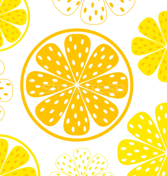 Foto d'archivio: Limone · fette · pattern · giallo · bianco · luce