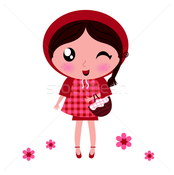 Little Red riding hood isolated on white Stock photo © lordalea