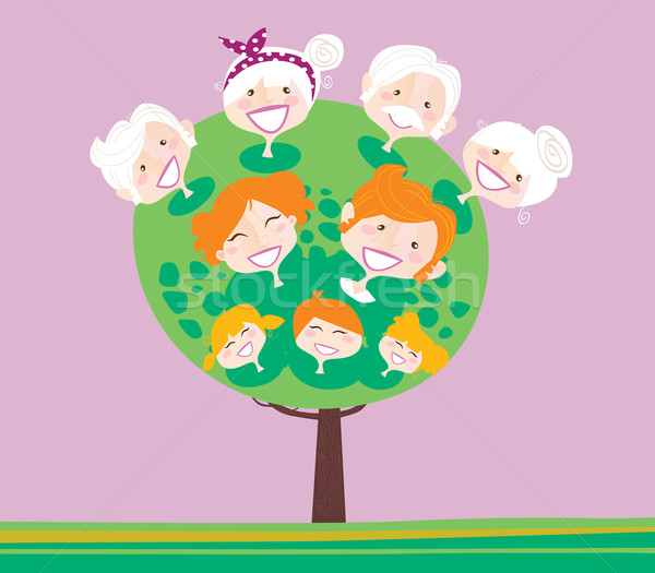 Pokolenie rodziny drzewo stosunku matka ojciec Zdjęcia stock © lordalea