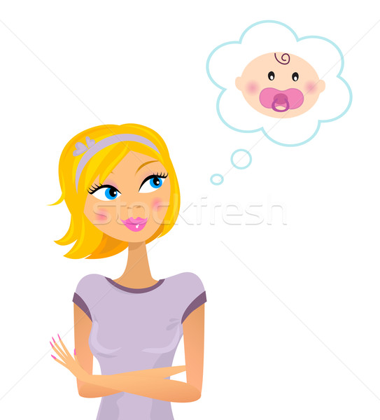 Woman dreaming about pregnancy / baby girl Stock photo © lordalea
