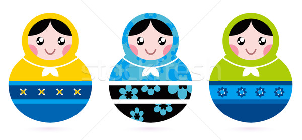 Stock photo: Russian doll serries isolated on white