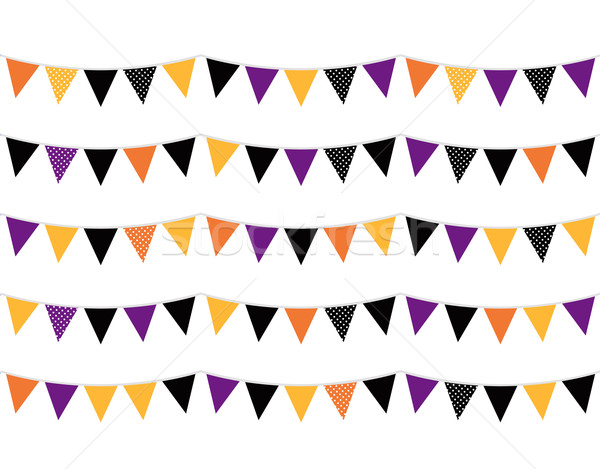 Stock photo: Halloween colorful Bunting or Flags isolated on white