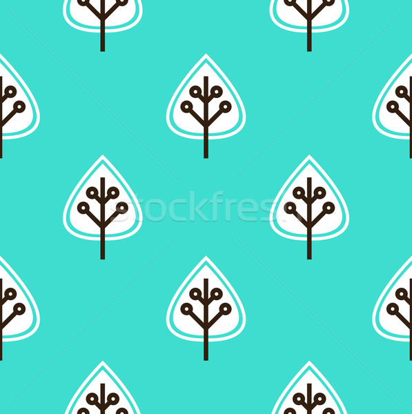 Leaves seamless pattern vector ( blue ) Stock photo © lordalea
