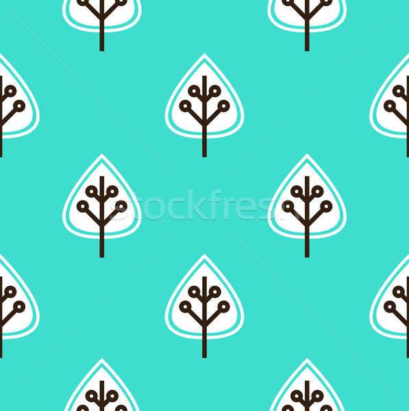 Leaves seamless pattern vector ( blue ) Stock photo © lordalea