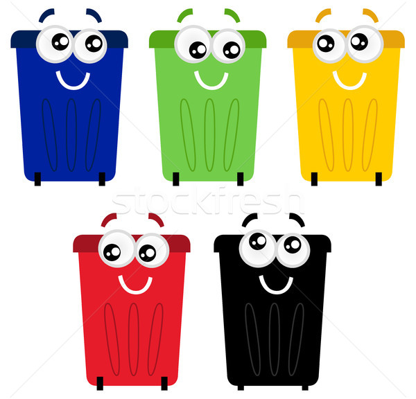 Foto stock: Funny · colorido · reciclar · mascotas · aislado