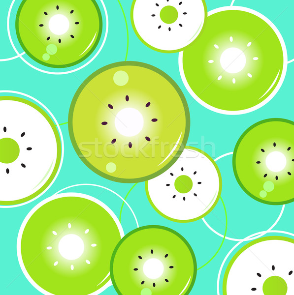 свежие восхитительный киви Ломтики шаблон зеленый Сток-фото © lordalea