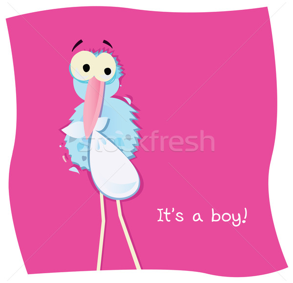 Foto stock: Cegonha · criança · desenho · animado · rosa · textura · bebê