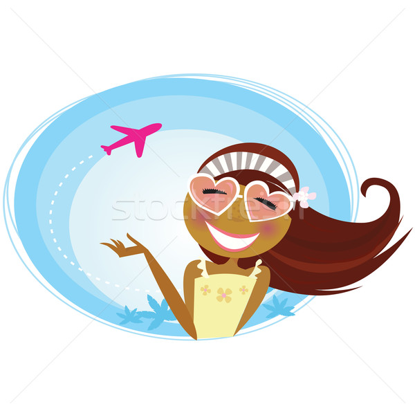 Girl At The Airport Traveling On Vacation
 Stock photo © lordalea