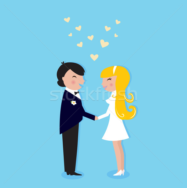 ロマンス 結婚式 花嫁 新郎 かわいい 少女 ストックフォト © lordalea