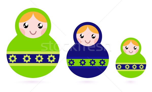 Matryoshka dolls family set isolated on white Stock photo © lordalea