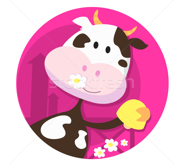 Happy Cow Character With Bell - Farm Animal
 Stock photo © lordalea