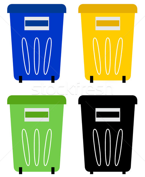 Set of colorful recycle bins isolated on white Stock photo © lordalea