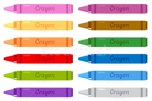 Coloré crayons isolé blanche groupe [[stock_photo]] © lordalea