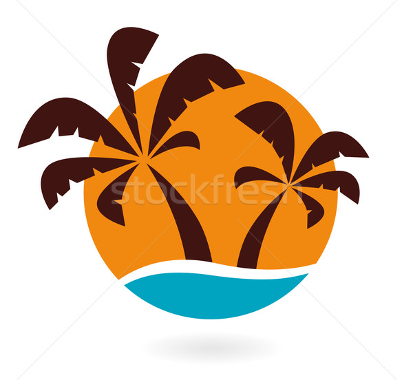 Palms icon isolated on white Stock photo © lordalea