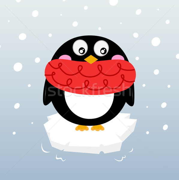 Cute winter penguin on sparkling iceberg Stock photo © lordalea