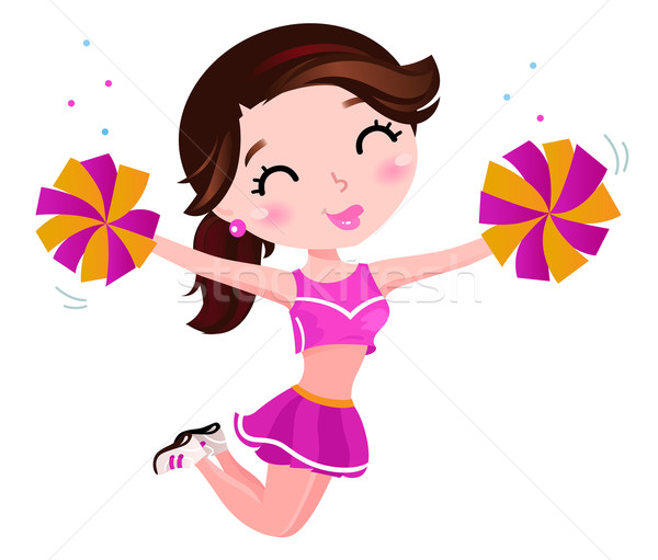 Springen cheerleader meisje geïsoleerd witte cute Stockfoto © lordalea