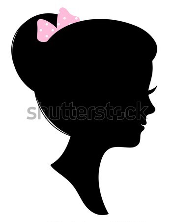 Vintage girl head silhouette isolated on white Stock photo © lordalea