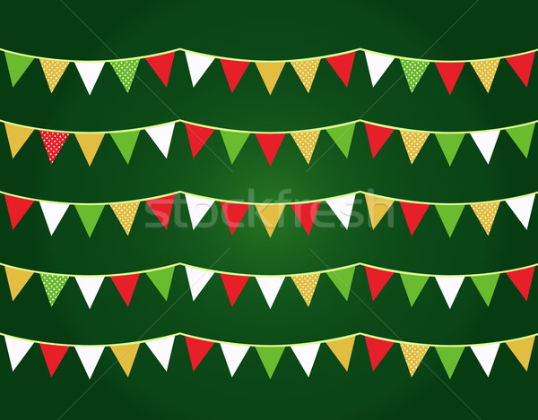 Colorful Christmas flags or bunting set Stock photo © lordalea