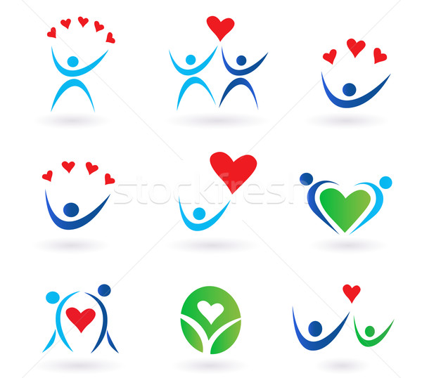 Stockfoto: Liefde · relatie · gemeenschap · iconen · vector · pack