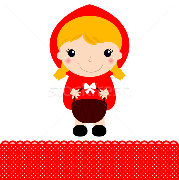 Little Red riding hood with basket isolated on white Stock photo © lordalea