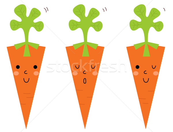 Bella cartoon carote set isolato bianco Foto d'archivio © lordalea
