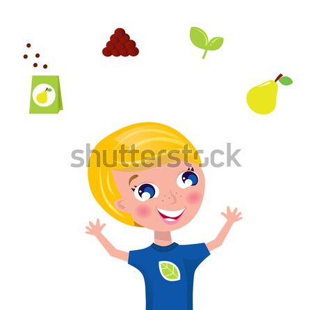 Octoberfest: Bavarian girl in pink dress juggling with icons Stock photo © lordalea