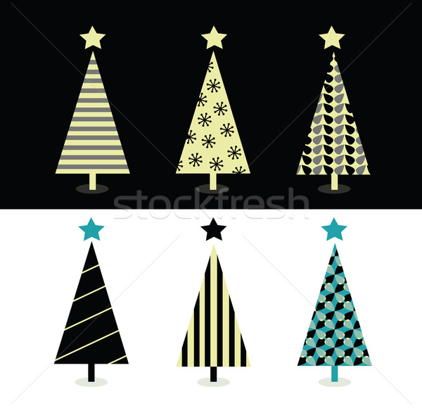 Black & White Christmas Tree Design
 Stock photo © lordalea