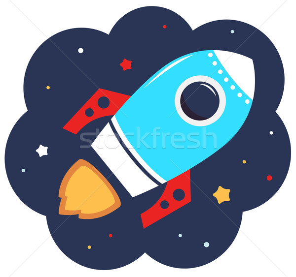 Cute cartoon colorful Rocket in space Stock photo © lordalea