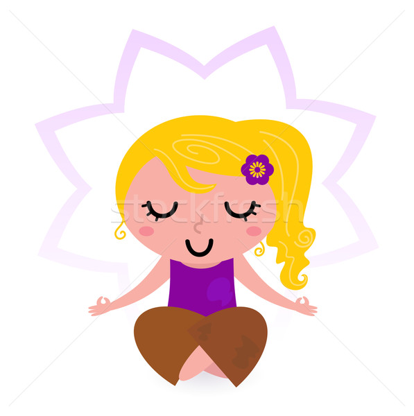 [[stock_photo]]: Yoga · fille · méditation · isolé · blanche