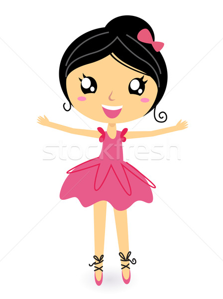 Dancing ballerina in basic pose isolated on white Stock photo © lordalea