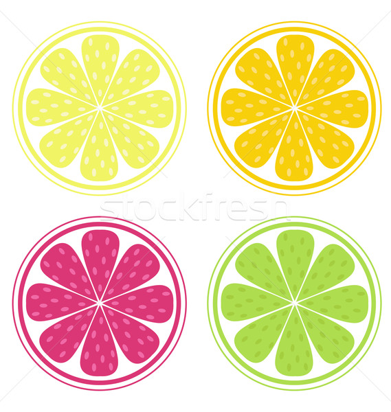 Cítricos rebanadas aislado blanco limón cal Foto stock © lordalea