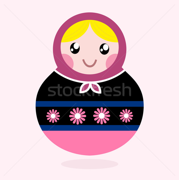 Traditional Russia doll, Matrioshka - pink and black Stock photo © lordalea