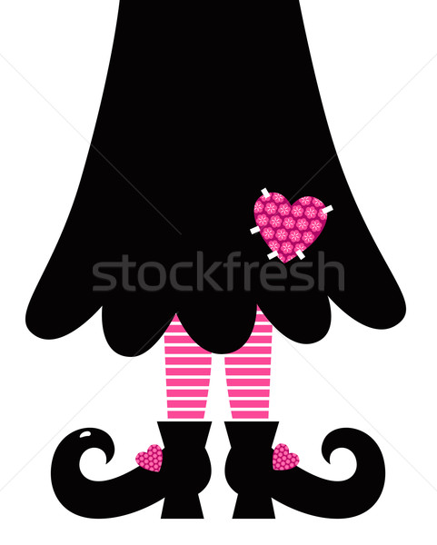 Cute Valentines Witch legs isolated on white Stock photo © lordalea