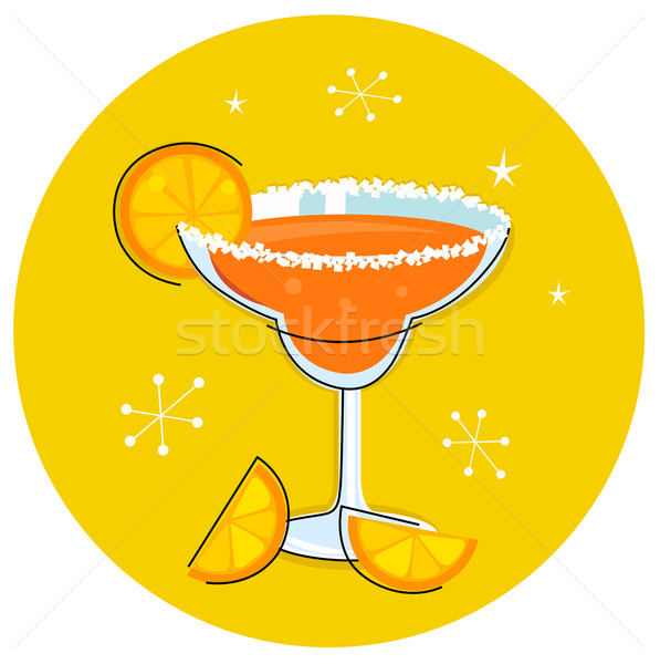 Foto stock: Retro · beber · cóctel · cítricos · aislado · naranja