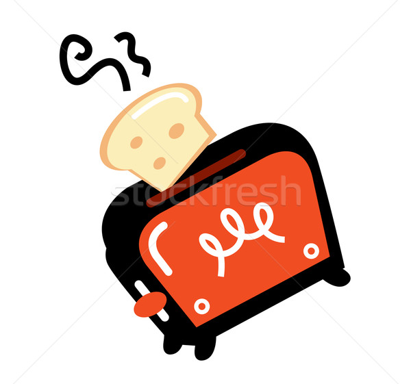 Cartoon retro toaster isolated on white Stock photo © lordalea