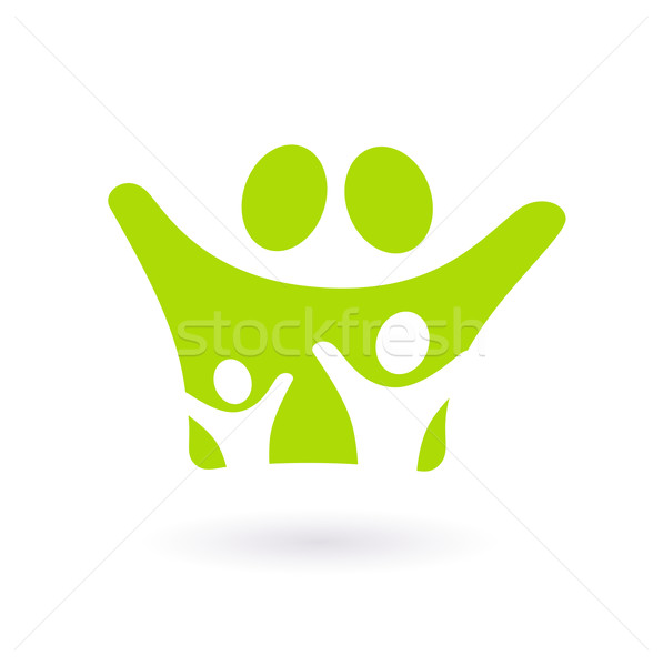 Family icon or sign isolated on white ( green ) Stock photo © lordalea