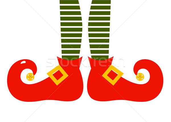 Christmas cartoon elf's legs isolated on white Stock photo © lordalea