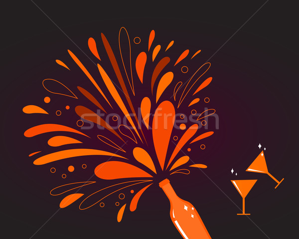 Ziua indragostitilor celebrare romantism vin rosu stropire explozie Imagine de stoc © lordalea