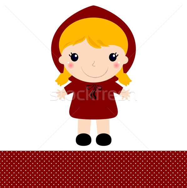 Cute retro Red riding hood isolated on white Stock photo © lordalea