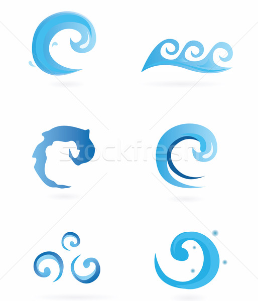 Water iconen golven verschillend ontwerp communie Stockfoto © lordalea
