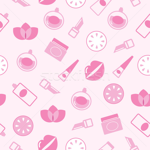 Cosmetics seamless pink pattern or texture, background Stock photo © lordalea