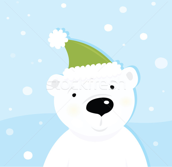 Stockfoto: Witte · ijsbeer · sneeuw · cute · karakter · vector