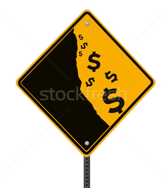Caer dólar senalización de la carretera moneda acantilado Foto stock © lorenzodelacosta
