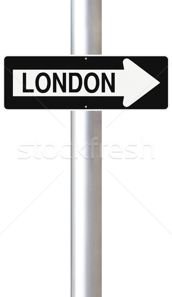 Londra şehir imzalamak Avrupa Stok fotoğraf © lorenzodelacosta