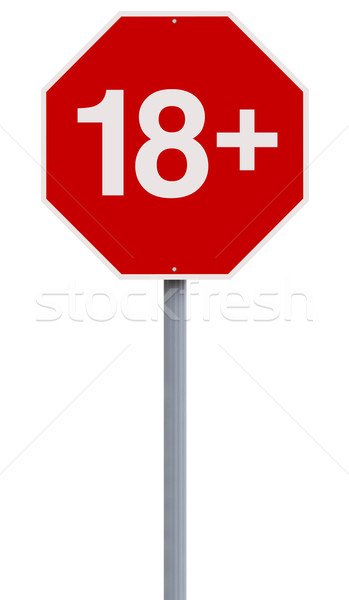 восемнадцати знак остановки красный дорожный знак числа Сток-фото © lorenzodelacosta