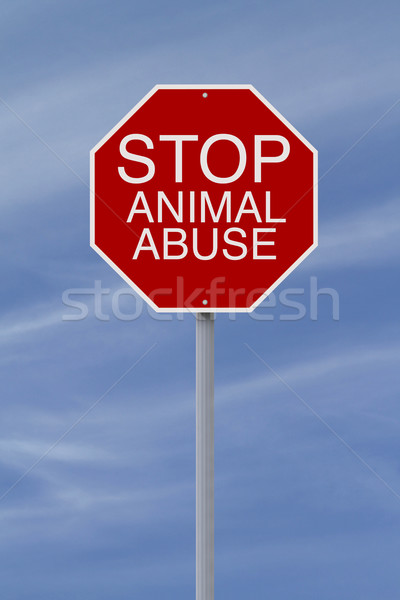 [[stock_photo]]: Arrêter · animaux · abus · stop · cruauté · ciel