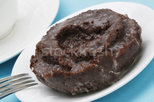 Ouderwets chocolade donut donut gezondheid Blauw Stockfoto © lorenzodelacosta